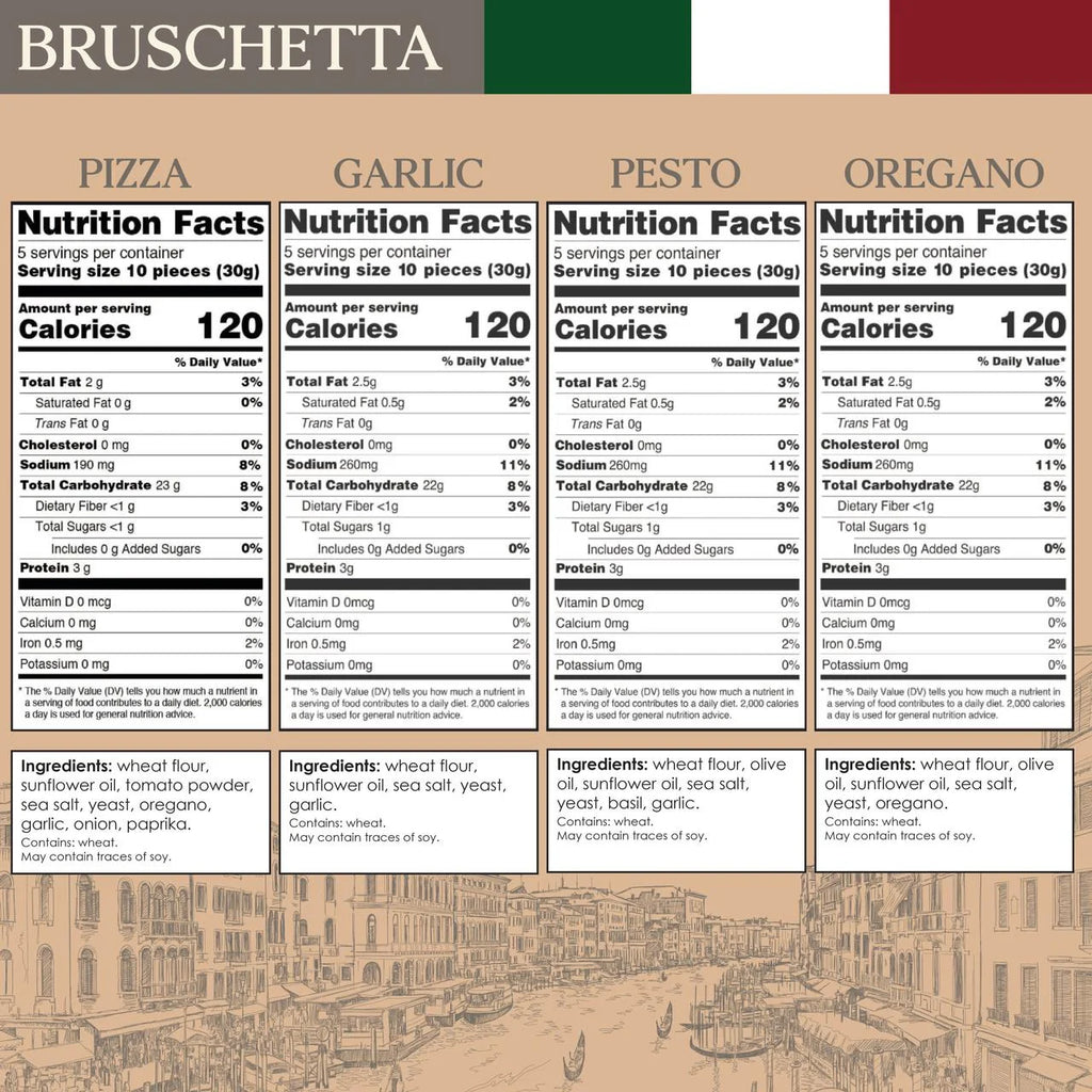 Pack of 4 Assorted Gourmet Bruschetta Toasts G71109