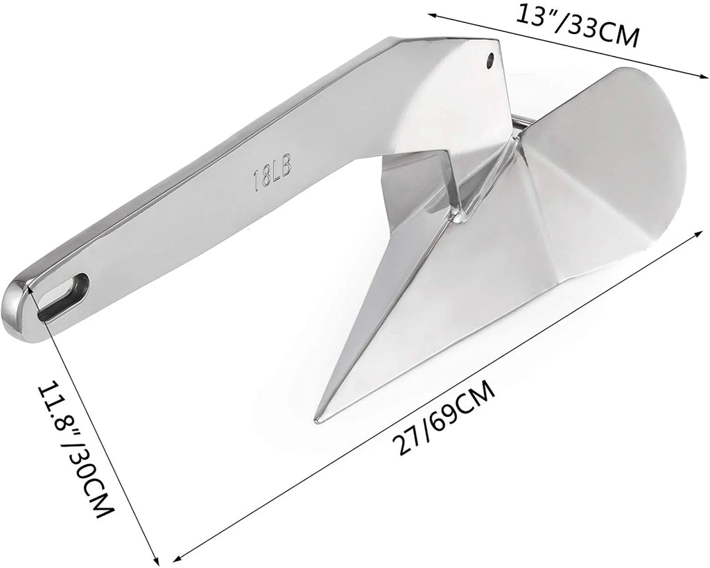 14 lbs Stainless Steel Delta Style Boat Anchor R348613