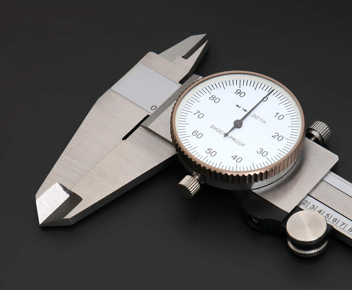 0-8'' by 0.001'' Precision Dial Caliper, Stainless Steel H601