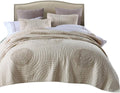 King Taupe Cotton Quilt Set with Shams S2185
