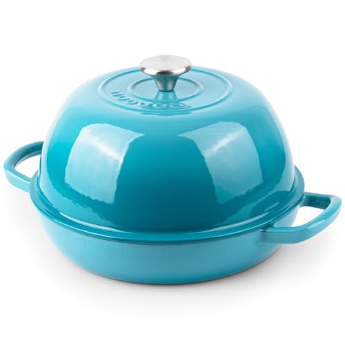 Enamelled Cast Iron Dutch Oven Pot, Dark Blue, 6 Quarts L446779