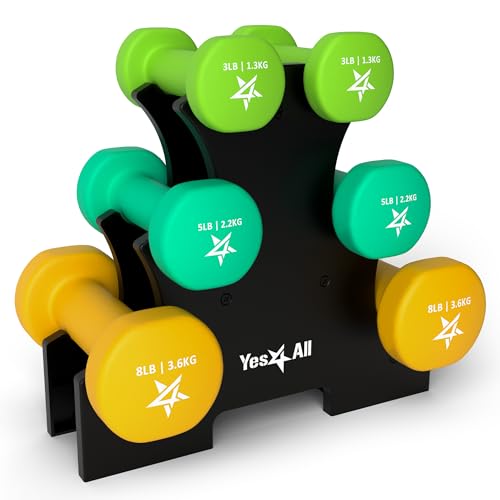 Neoprene Coated Dumbbell Hand Weight Sets with Rack J560729