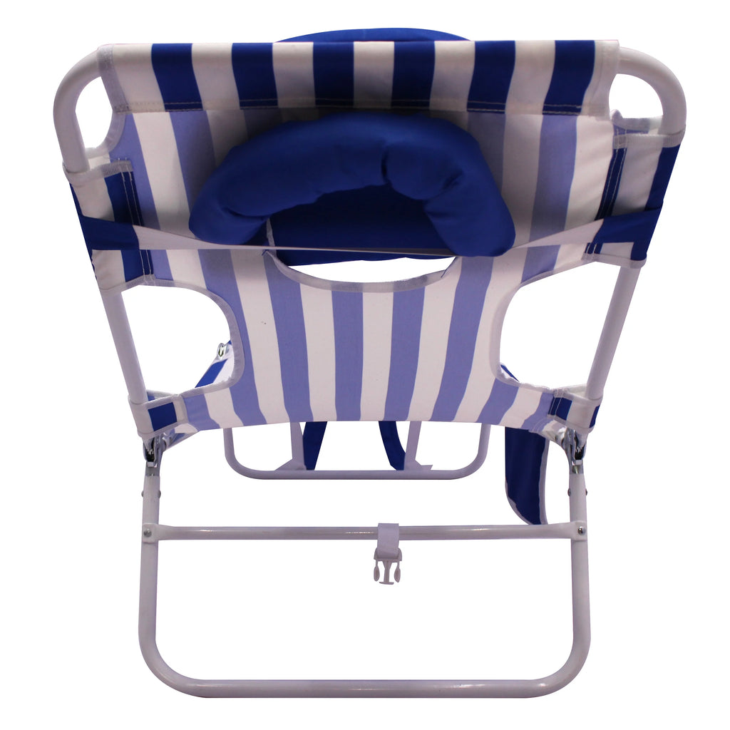 Blue & White Stripe Folding Beach Lounger 2-Pack X362127
