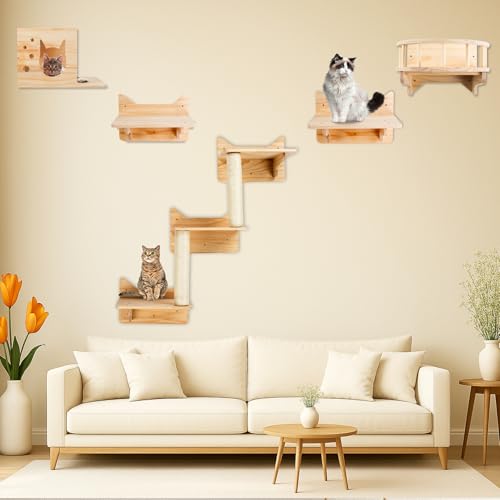 Cat Wall Shelves with 3 Steps H2940