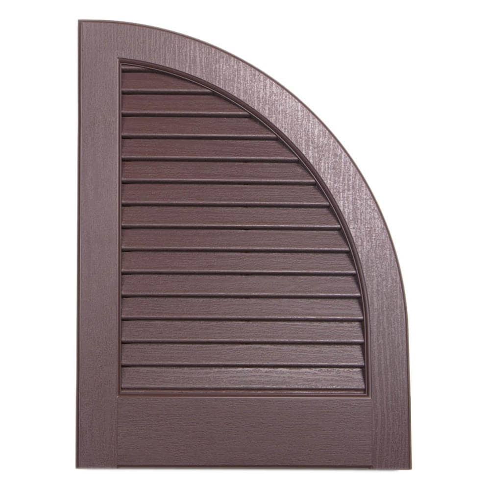 2-Pack Brown Louvered Vinyl Exterior Shutters C613184