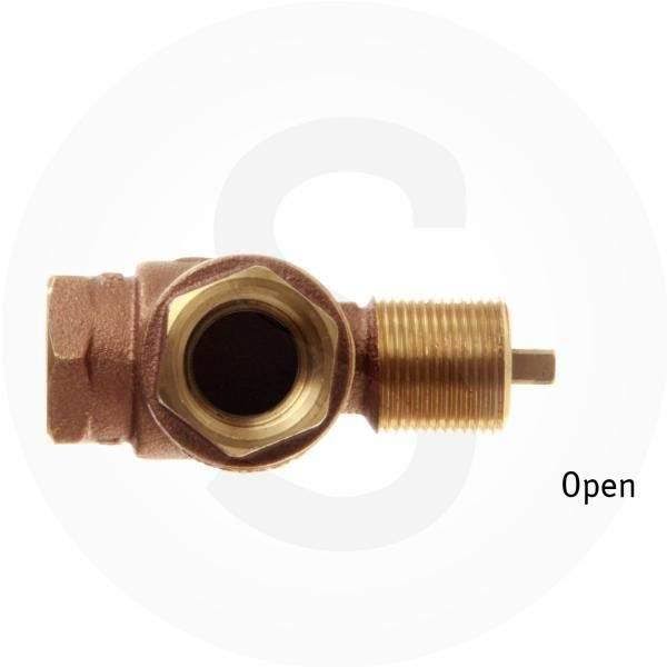 3/4 inch Angled Gas Fire Pit Shut Off Valve Kit with Pewter Flange and Key I94450
