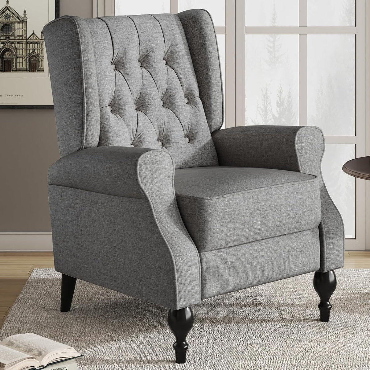 Dark Grey Upholstered Recliner Chair A685932