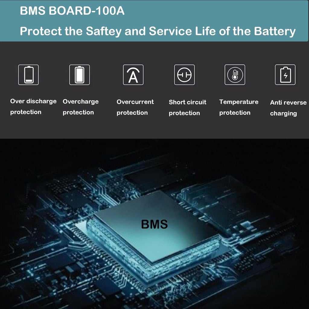 12V 100AH LiFePO4 Lithium Battery 100A BMS I8937