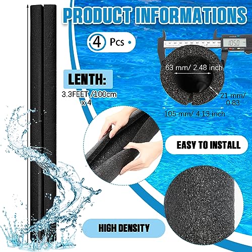 4 Pcs Black Foam Pool Noodles I73810