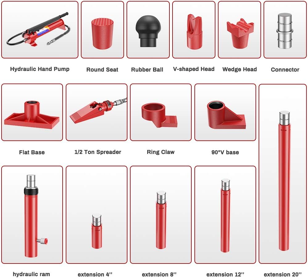 10 Ton Hydraulic Jack Auto Body Frame Repair Kit P156