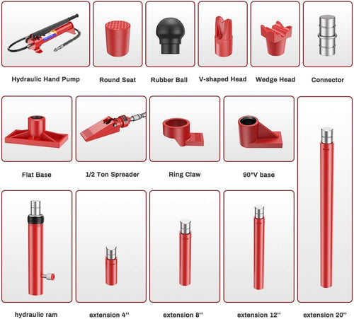 10 Ton Hydraulic Jack Auto Body Frame Repair Kit P156