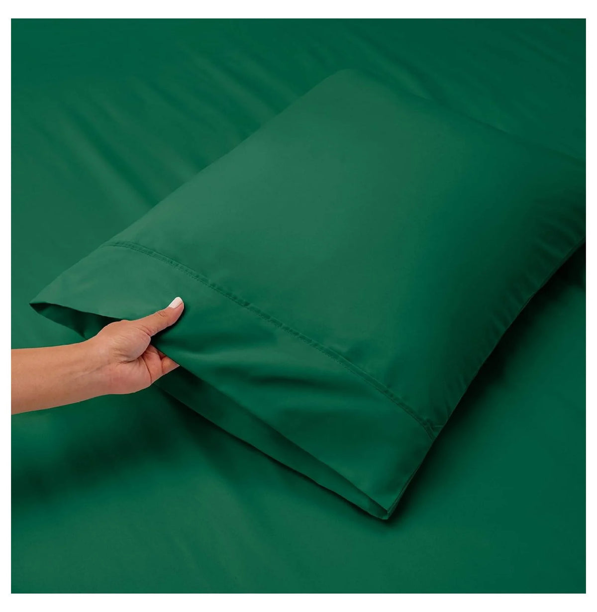 Green 4 Piece Queen Size Extra Deep Pocket Sheets I67347