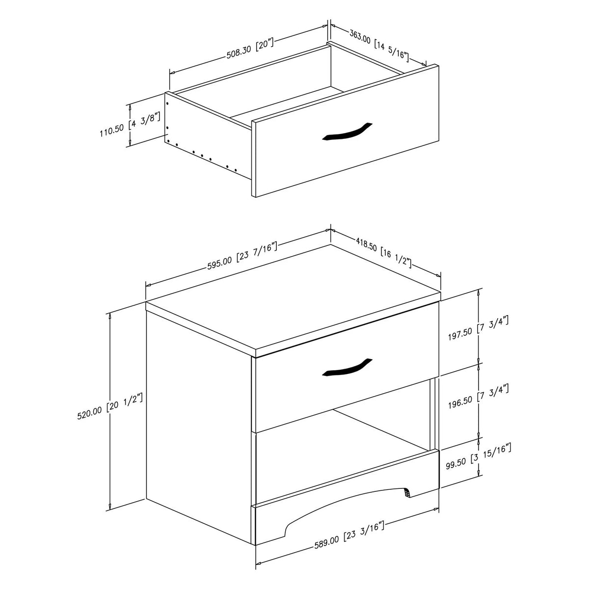 1 Drawer Nightstand J15856