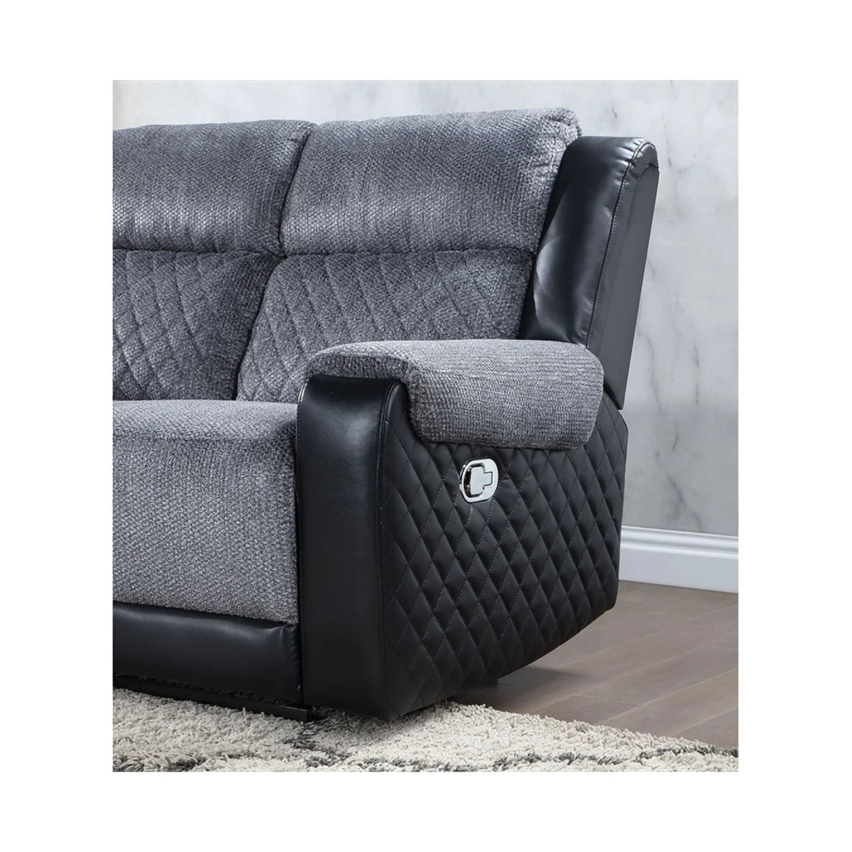 Gray Black Reclining Loveseat K6377