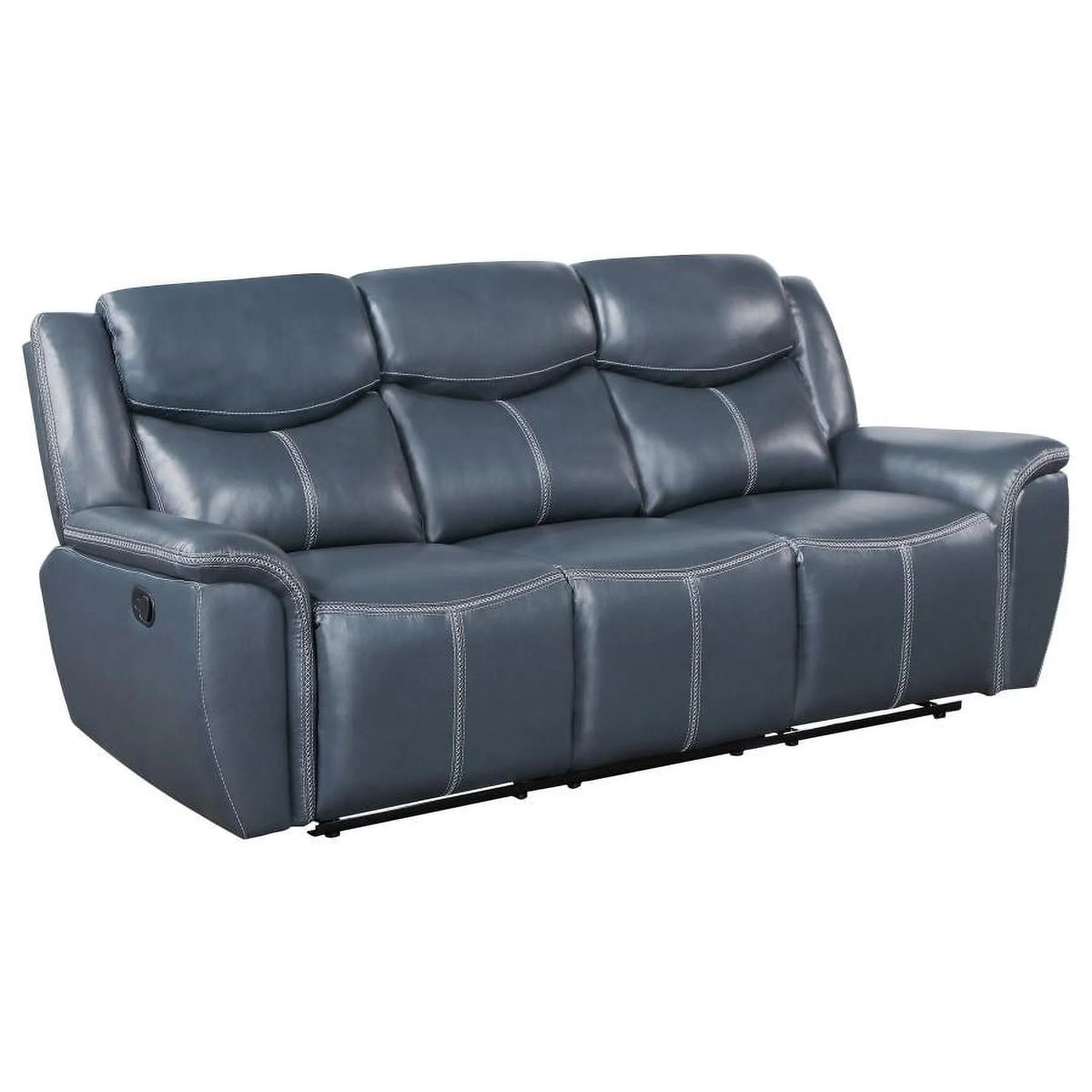 Blue Reclining Sofa with Drop Down Table T751