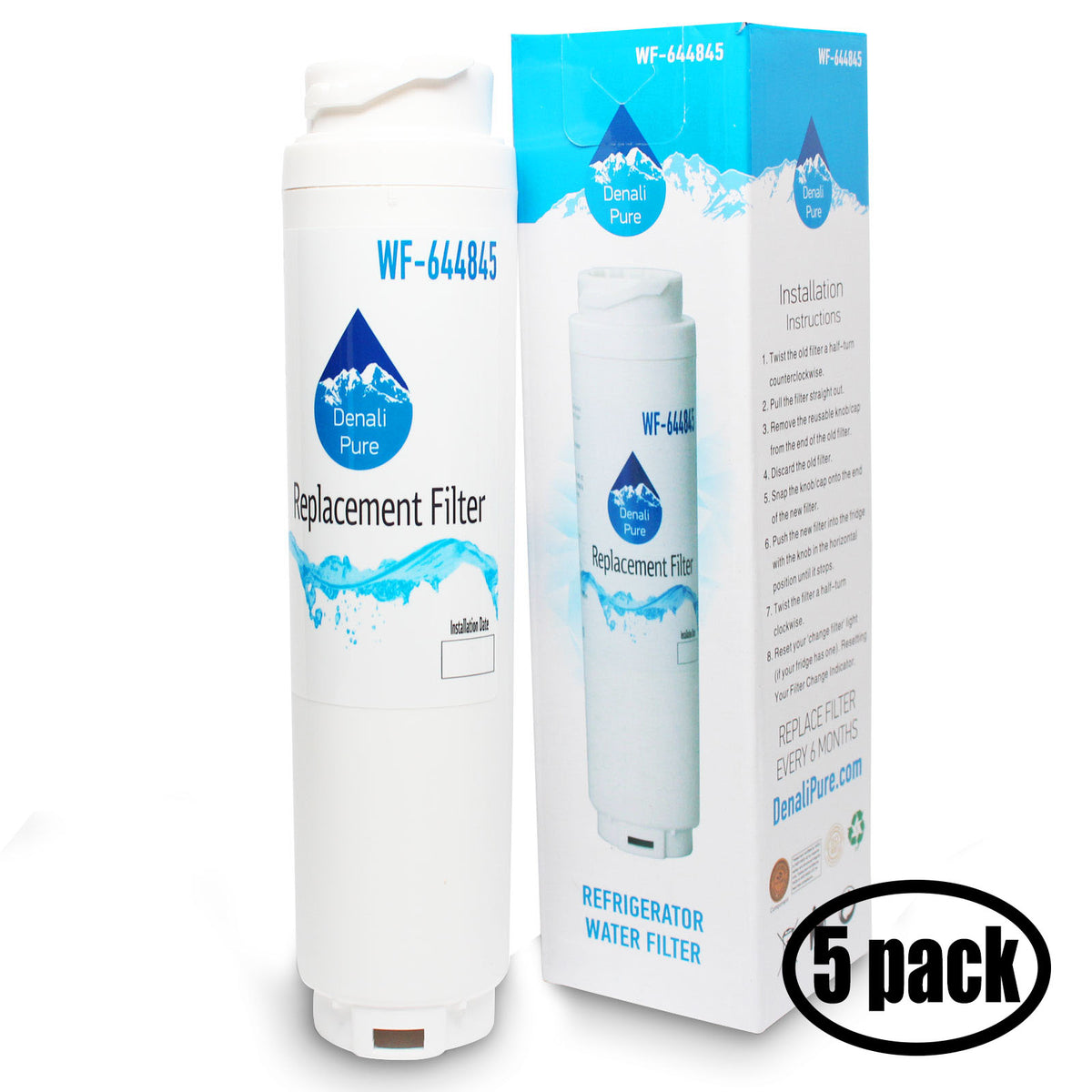 5-Pack Replacement Refrigerator Water Filter Cartridge U382