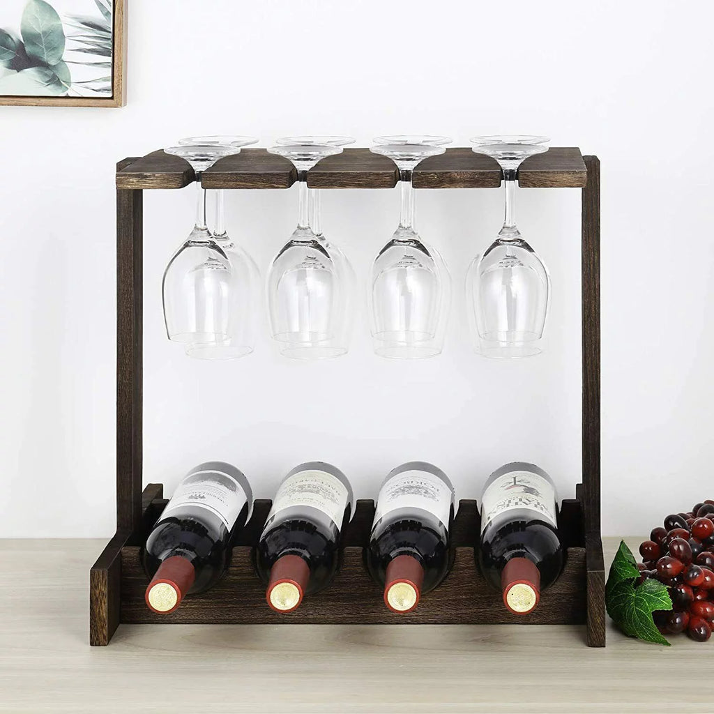 Countertop Wine Rack with 4 Glass Holder B1840