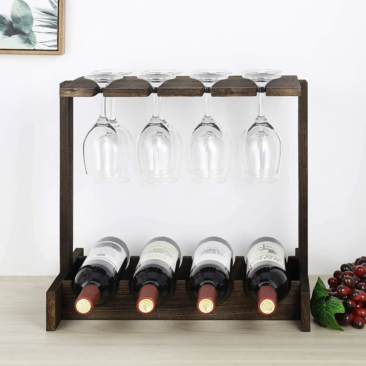 Countertop Wine Rack with 4 Glass Holder B1840