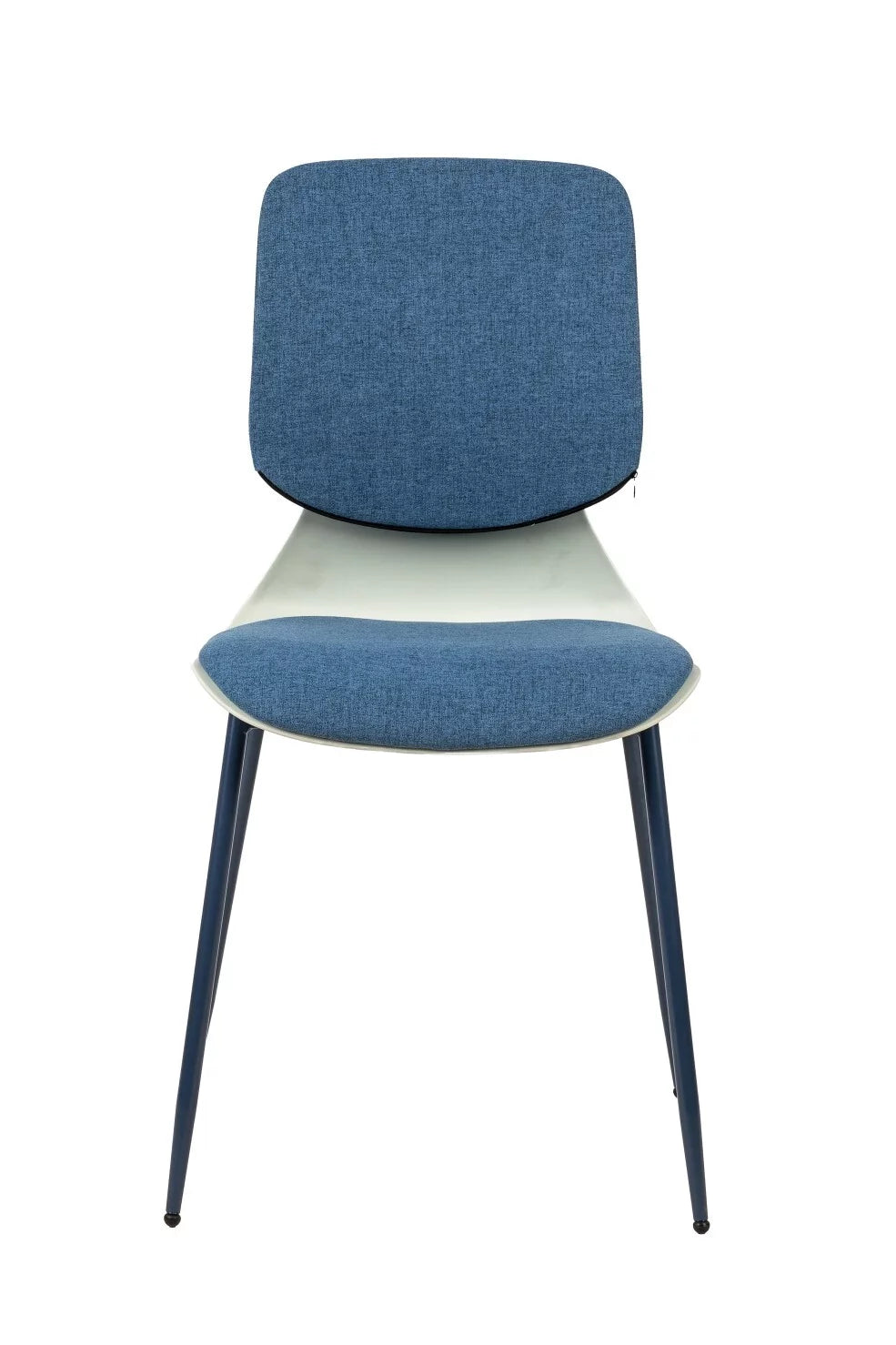 Blue Upholstered Dining Chair with Iron Legs Set of 2 B3695