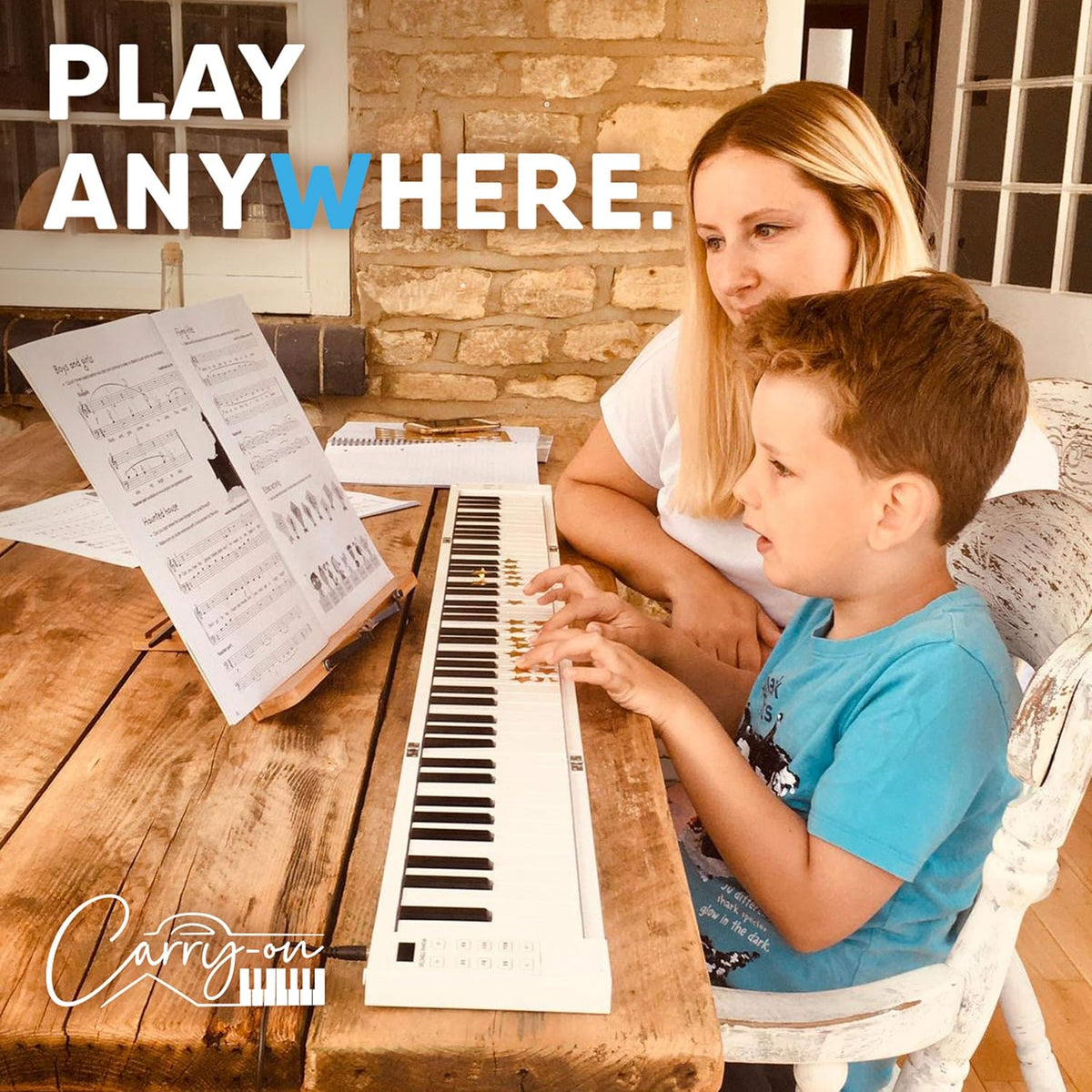 White Portable 88 Key Digital Piano Keyboard with Rechargeable Battery O603