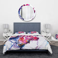 King Purple Pink Blue Marble Bedding Set Duvet Cover with 2 Shams W212