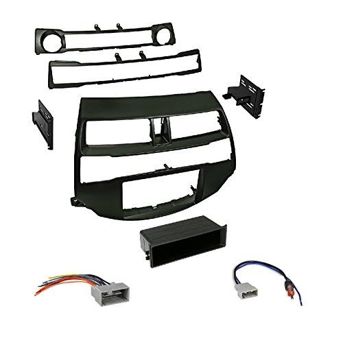 Double Single DIN Radio Install Dash Kit with Wire Harness Q663