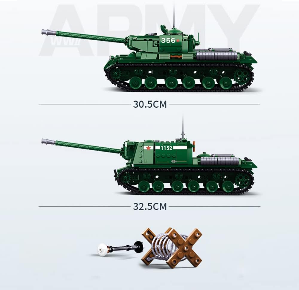 845 PCS Building Block Tank Model with 3 Soldier Figures Y747751
