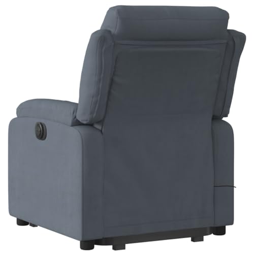 Dark Gray Velvet Power Lift Massage Recliner Armchair with USB N1562