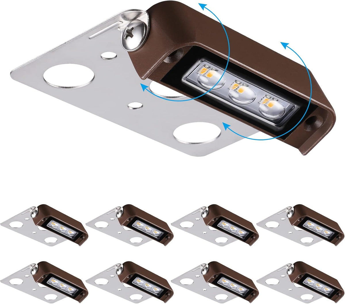 8-Pack 7 Inch 4.5W LED Hardscape Lighting 270° Swivel IP65 Waterproof 2700K J8684
