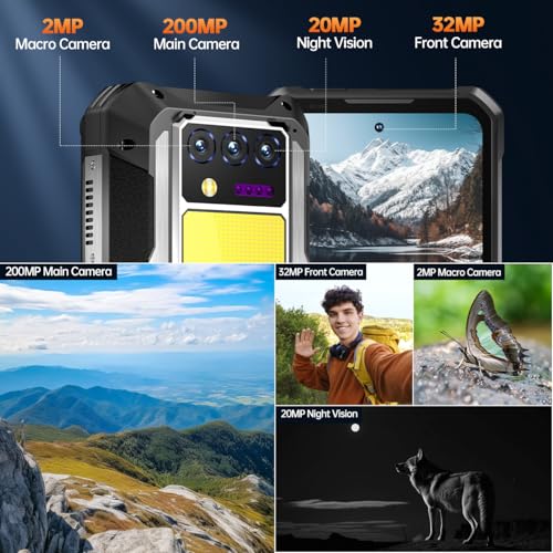 Rugged Smartphone 5G 33000mAh 48GB+512GB Unlocked Android 14 6.8'' FHD+120Hz 200MP I1488
