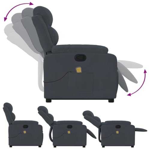 Dark Gray Velvet Power Lift Massage Recliner Armchair with USB N1562