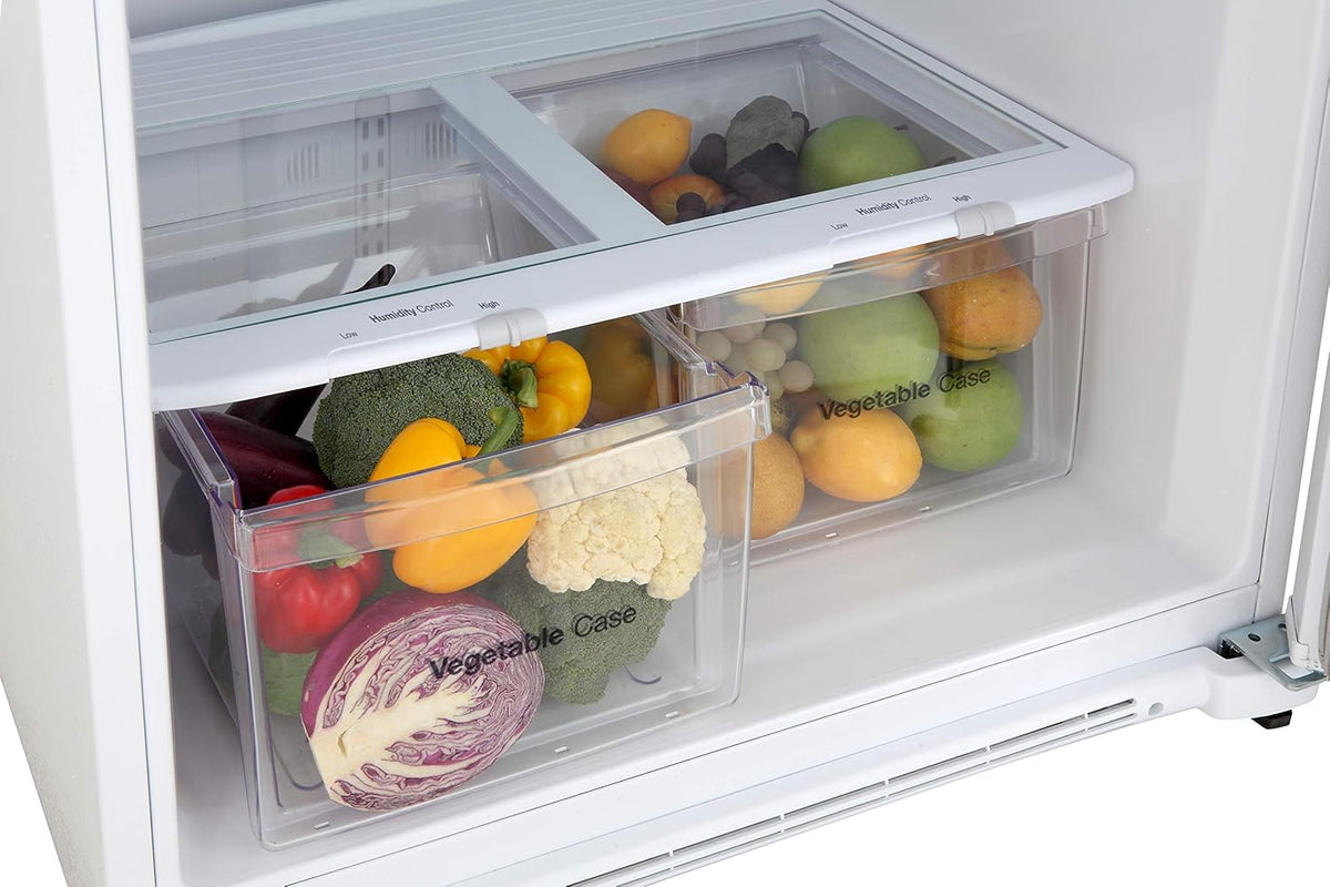 White 18 Cu.Ft Top Mount Refrigerator E75022