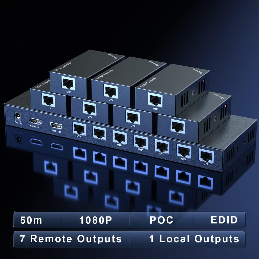 HDMI Extender Splitter 1x7 1080P 50m F74086