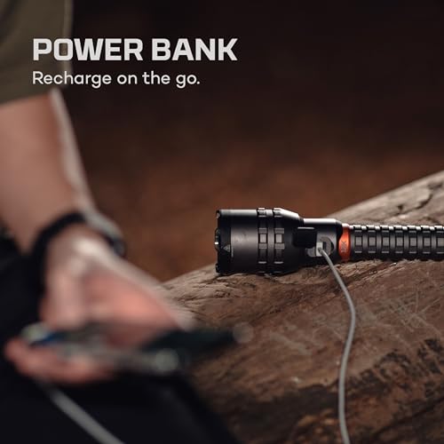 12000 Rechargeable Flashlight with Zoom, Waterproof, Power Bank I4878