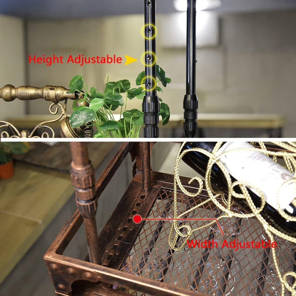 Coppery Bronze Metal Wall-Mounted Wine Glass Rack, 60x35cm U118