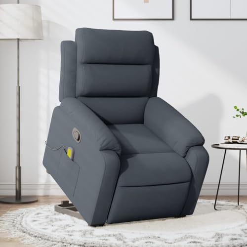 Dark Gray Velvet Power Lift Massage Recliner Armchair with USB N1562