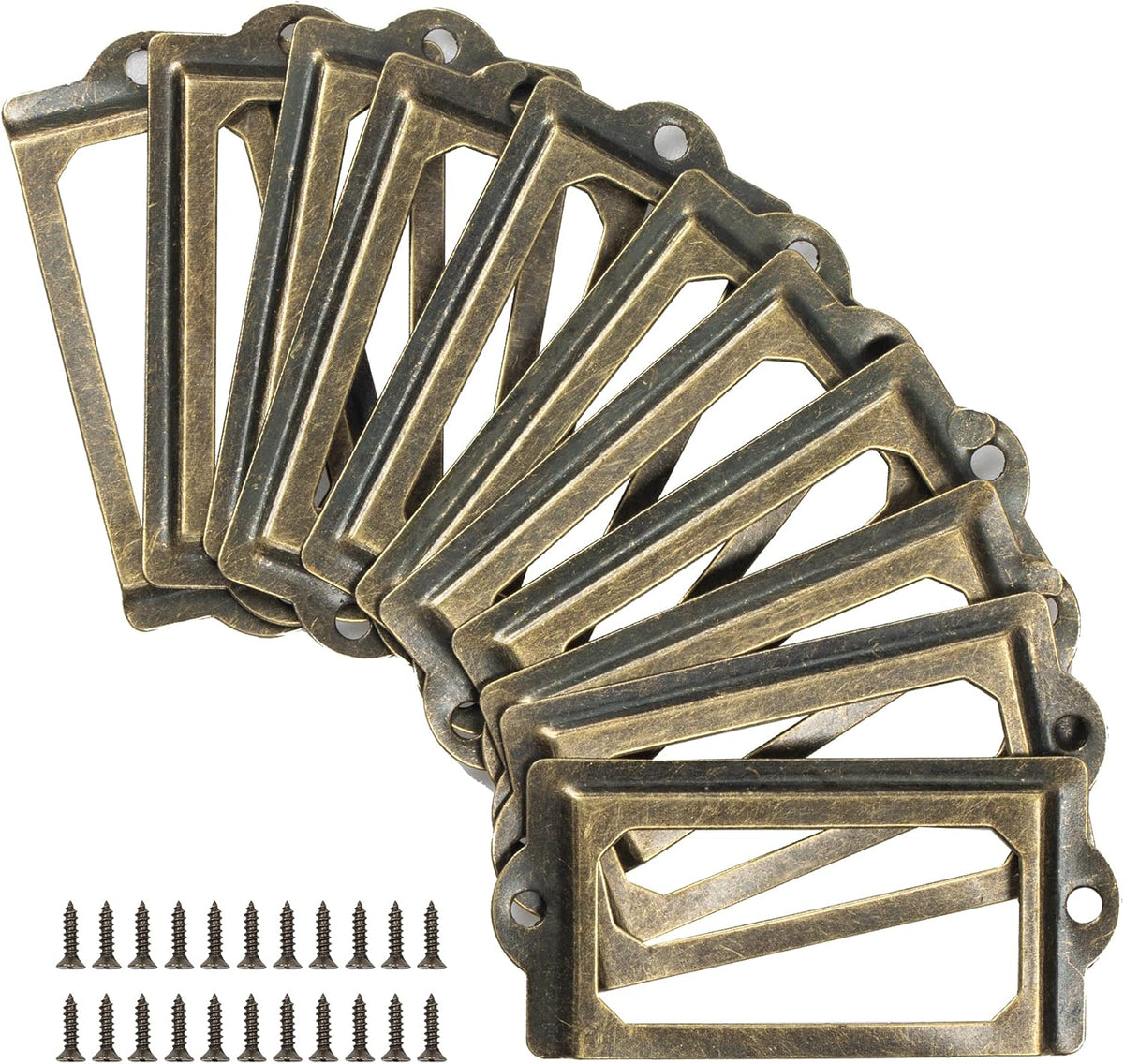 24 Pack Antique Bronze Metal Label Holder V52386