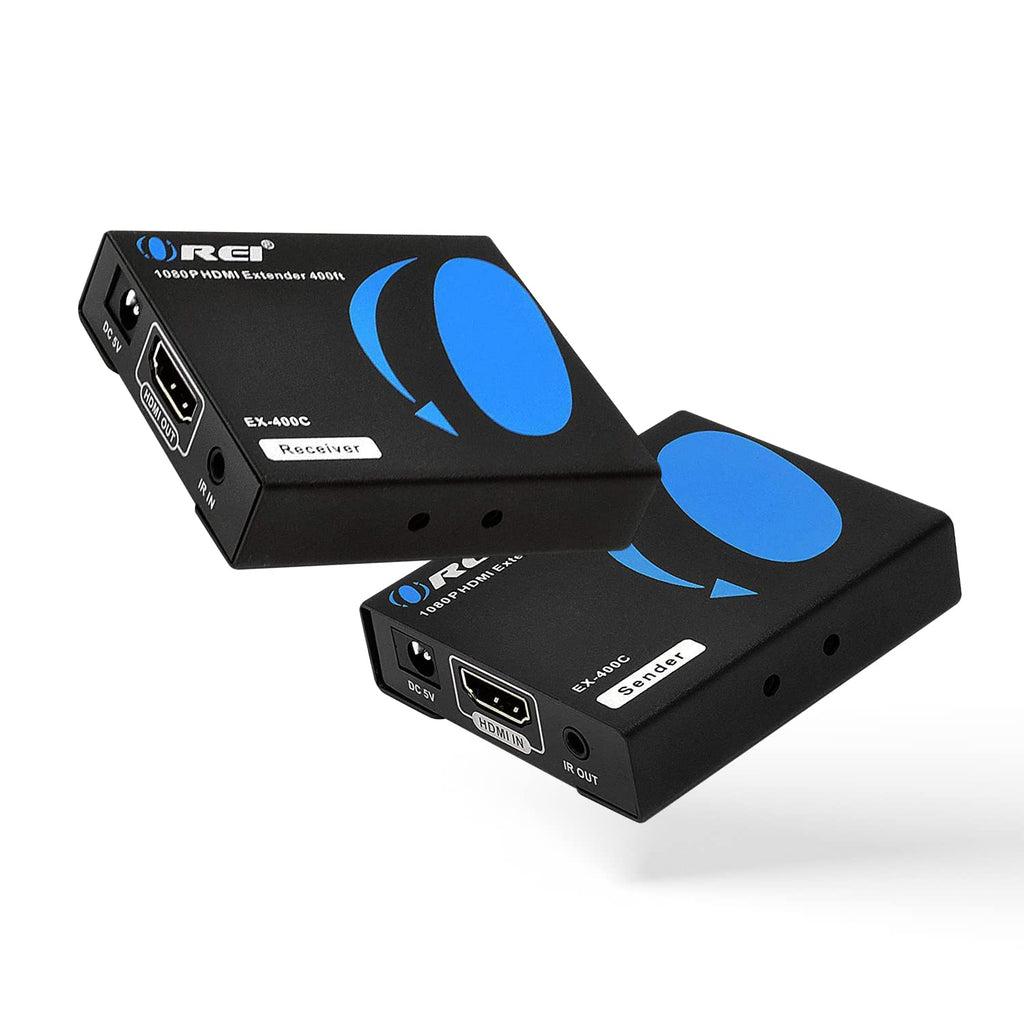 HDMI Extender Over LAN Single CAT5e/CAT6A/CAT7 Cable Uncompressed 1080p 60Hz Up to 400 Ft Transmitter and Receiver R60750