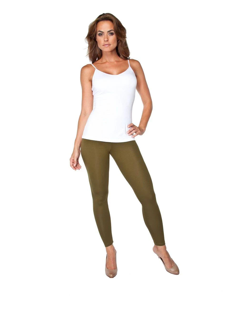 White Long Camisole with Shelf Bra J43281