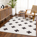 Black White 7'10" x 10'3" High Pile Area Rug J38144