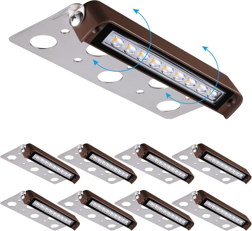 8-Pack 7 Inch 4.5W LED Hardscape Lighting 270° Swivel IP65 Waterproof 2700K J8684