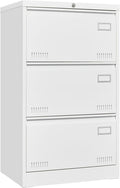 White 3-Drawer Metal Lateral File Cabinet Y932