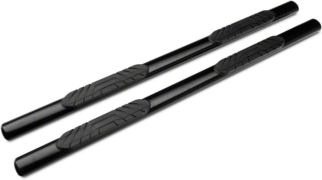 Black 4-Inch Oval Straight End Side Step Bars W78365