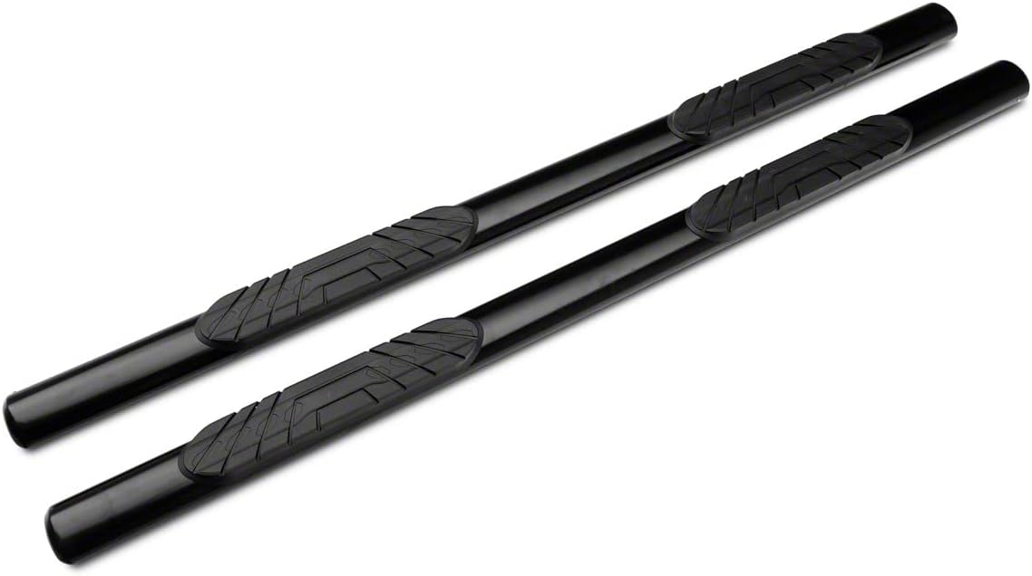 Black 4-Inch Oval Straight End Side Step Bars W78365