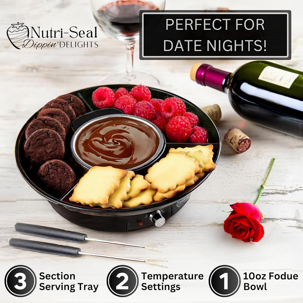 Electric Fondue Pot Set with 4 Roasting Forks M7914