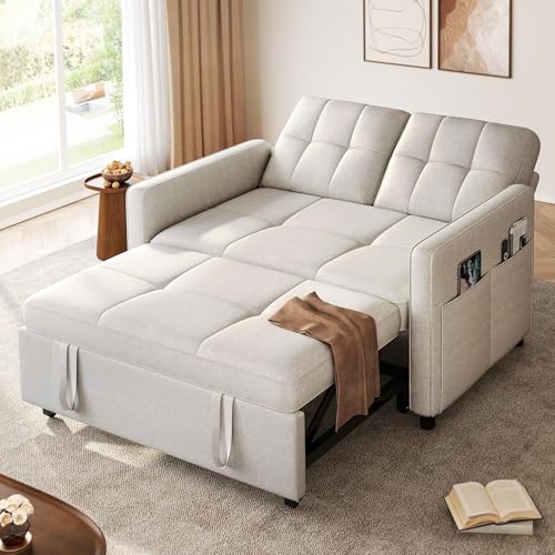 Grey 3-in-1 Convertible Sofa Bed with Pull-Out Bed O26565