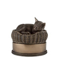 Bronze Cat in Basket Cremation Urn S740597