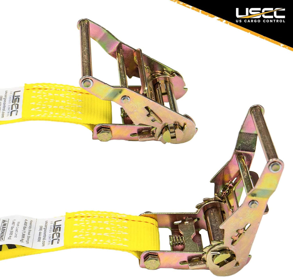 Yellow 2 Inch x 20 Foot Ratchet Straps 4 Pack N660