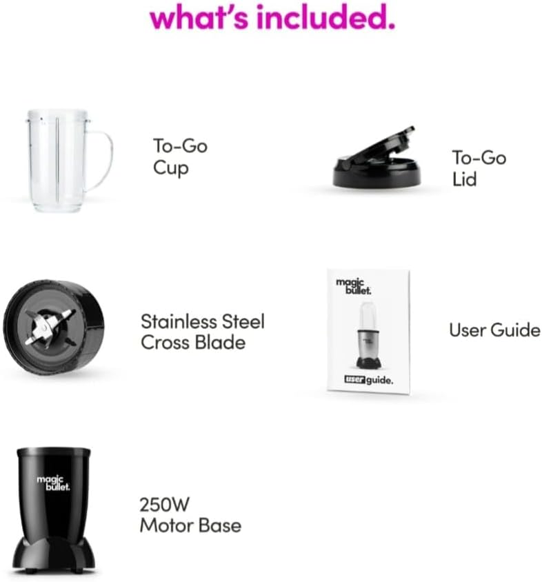Black 4 Pieces Personal Blender X24342