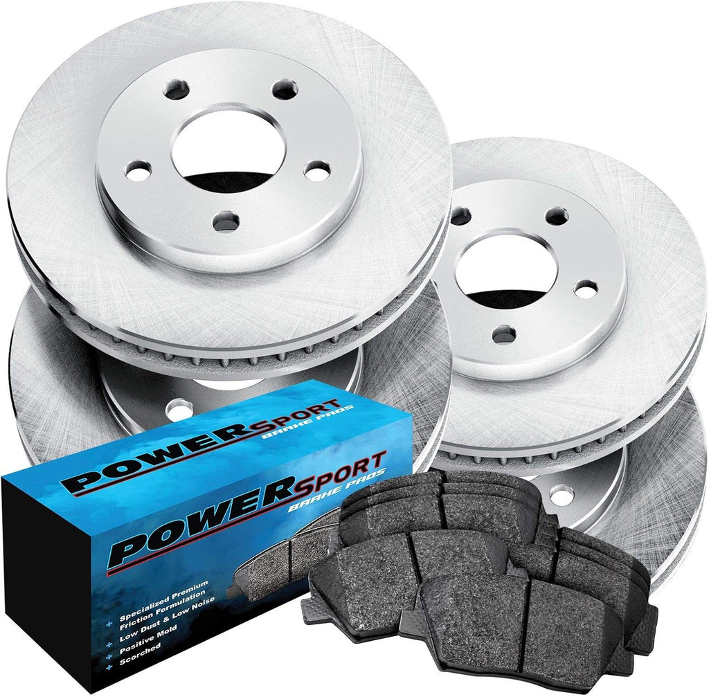 Front Rear Brakes and Rotors Kit Semi Metallic Brake Pads X8174
